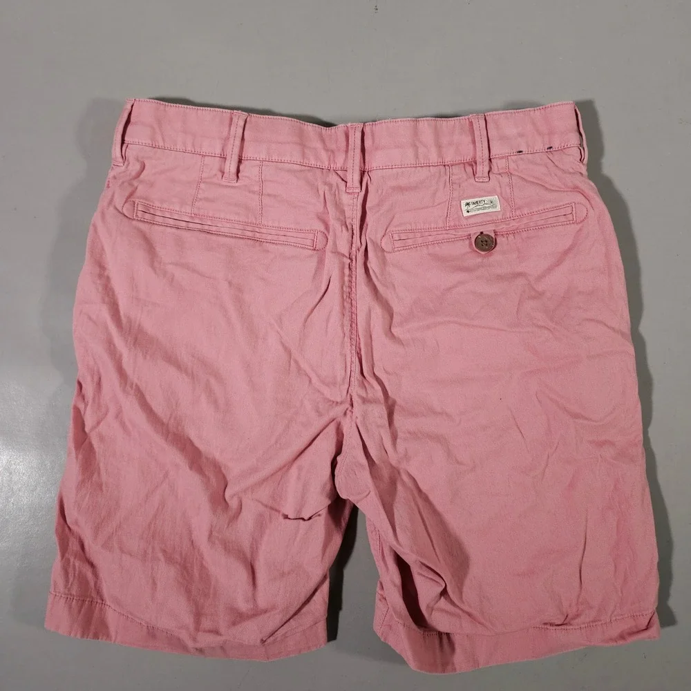 Faherty Shorts Mens 31 Pink Organic Cotton Tencel Stretch Flat Front MBS2203-FDF